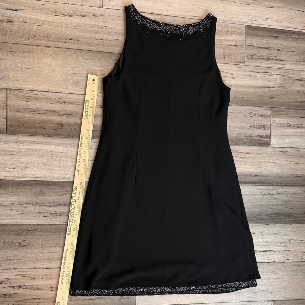 NWOT R&M Richards Black Dress with Embellished Neckline - Picture 7 of 9